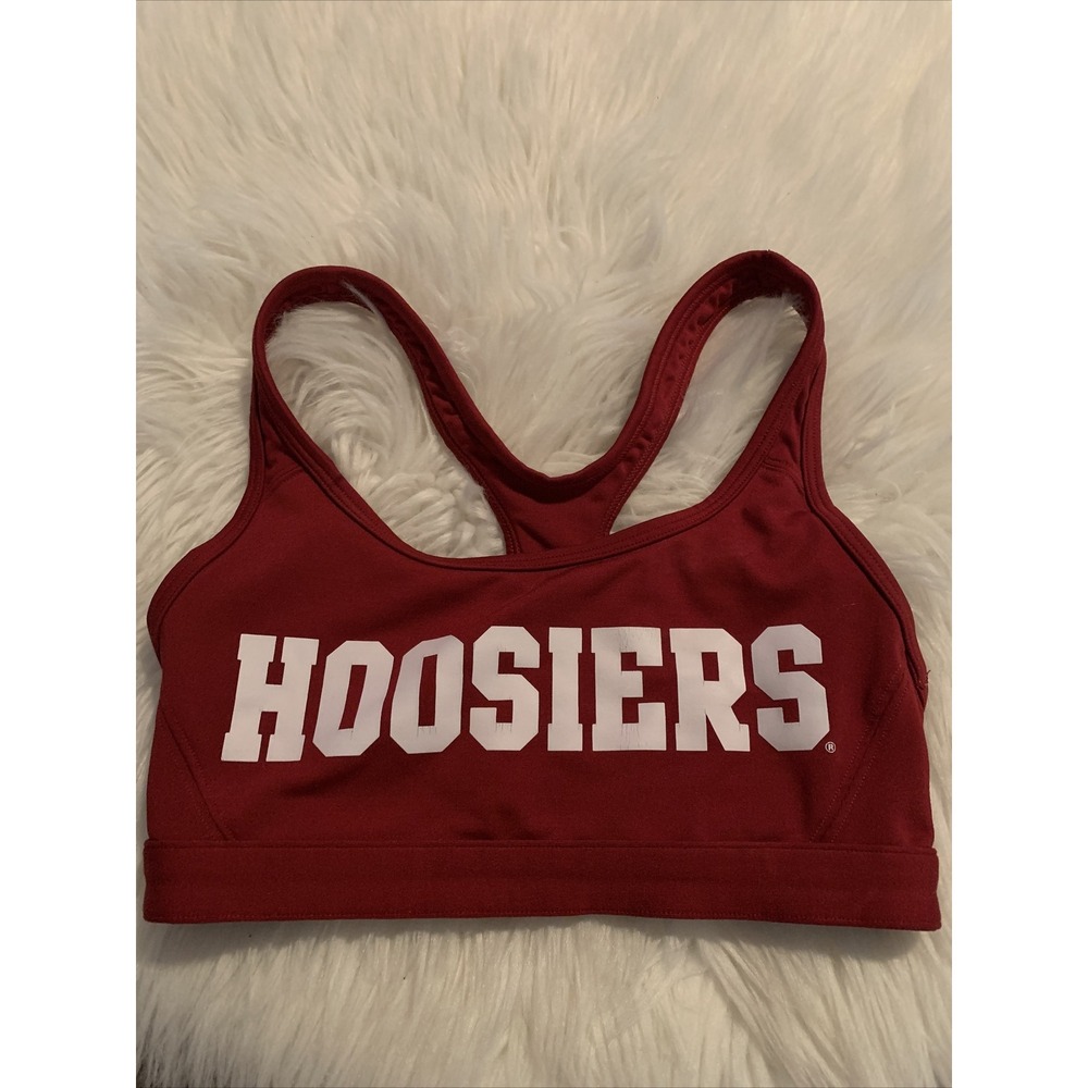victoria secret pink xs sports bra collegiate collection red hoosiers racerback